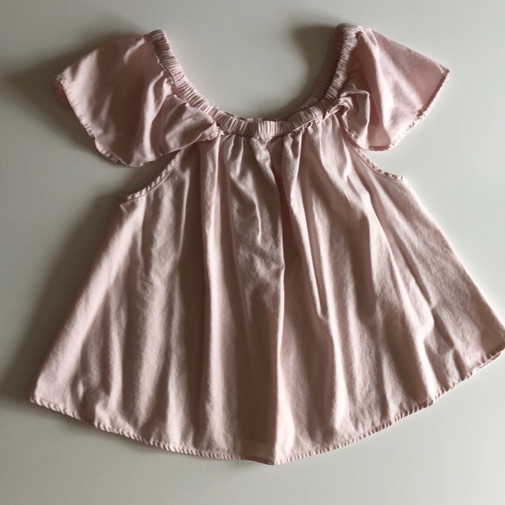 Sincerely Jules off the shoulder pink cotton top